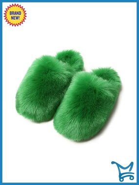Womens Faux Fur Fluffy Fuzzy Slippers Closed Toe Warm Winter House Slides